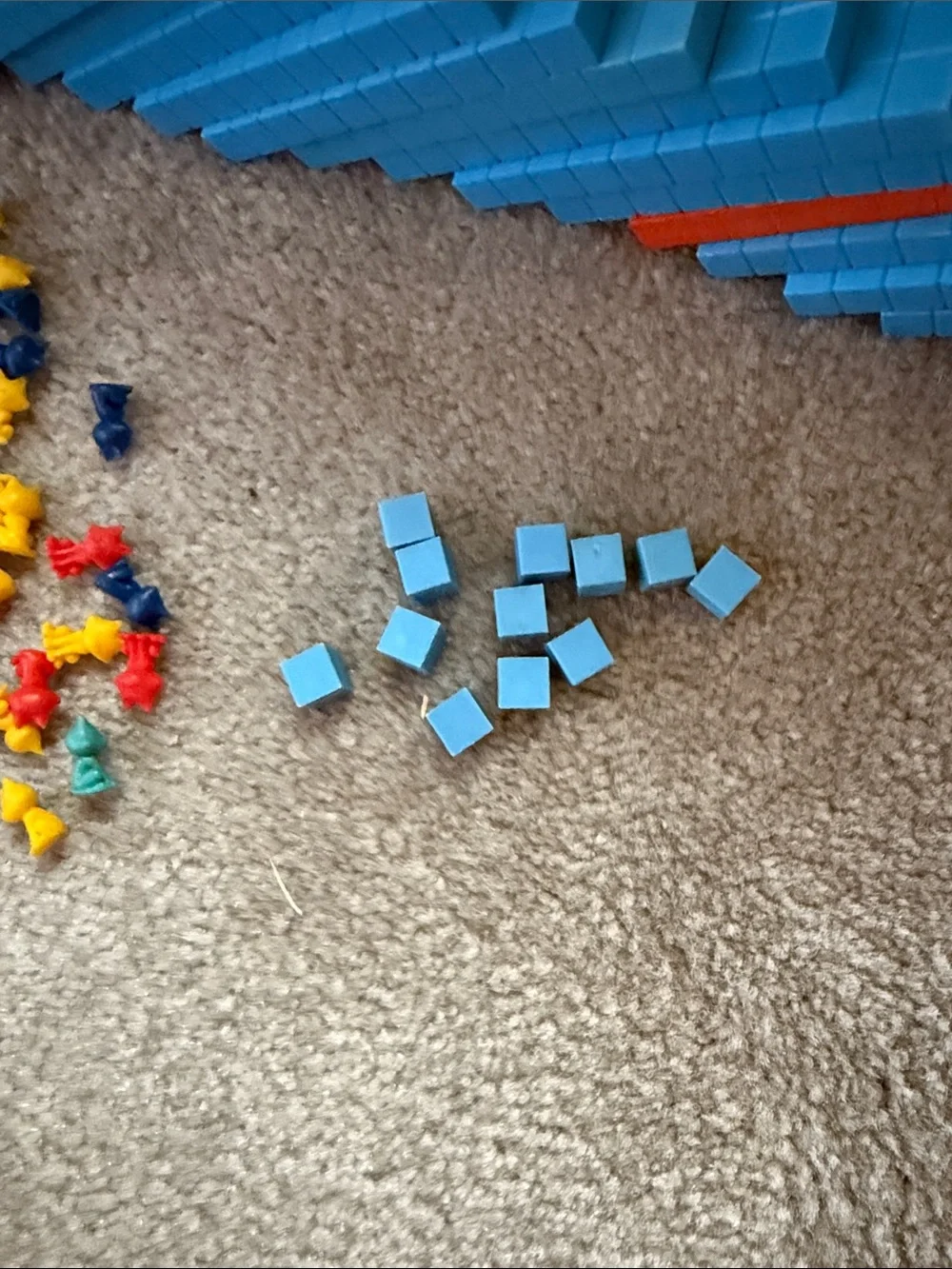 Place Value Base Ten Blocks Set — Blue and Red
